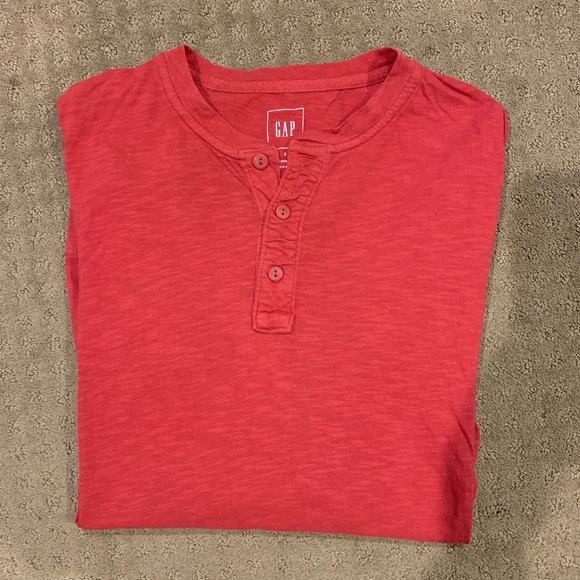 Gap Red Long Sleeve Henley Size Small 100% Cotton Unisex - Picture 6 of 6